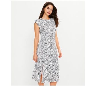 NWT LOFT Floral Flutter Sleeve Midi Dress